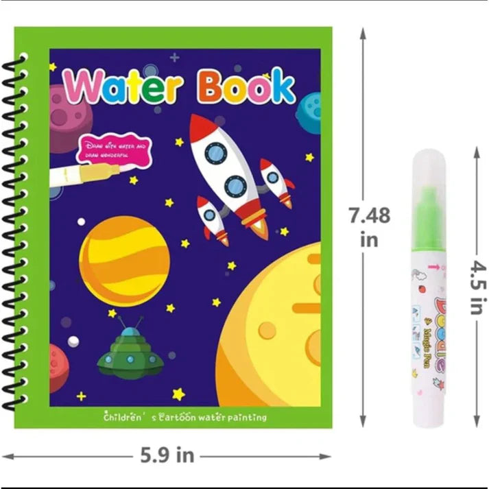 Reusable Magic Coloring Water Book (Pack Of 8 Books + 8 Pens)