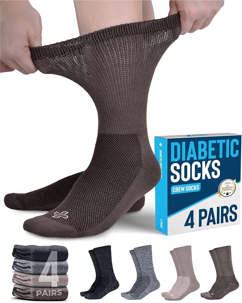 Bamboo Diabetic Compression Socks (Pack of 4 Pairs) – Lowest Price in the Market!