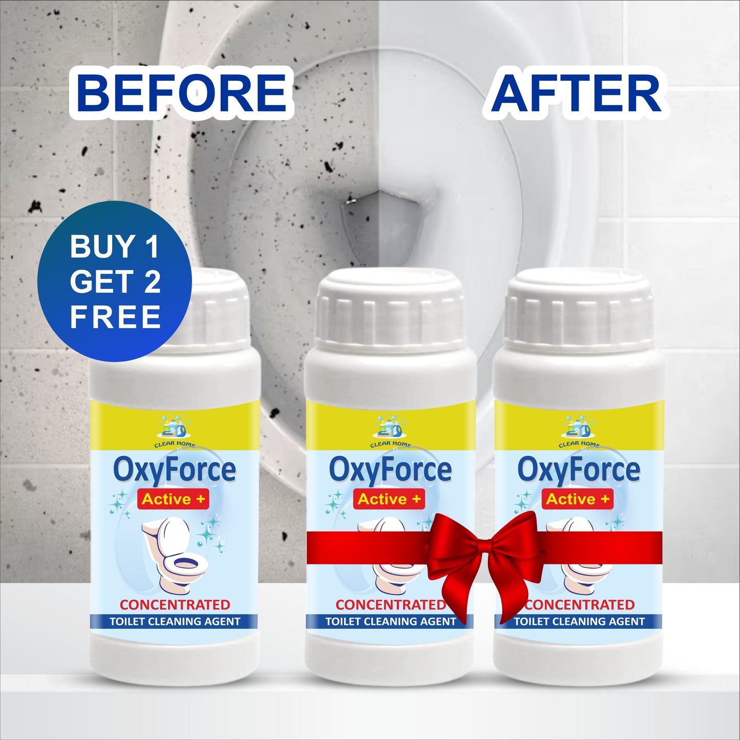 OxyForce Active+ Concentrated Toilet Cleaning Agent [ Pack of 3 ]