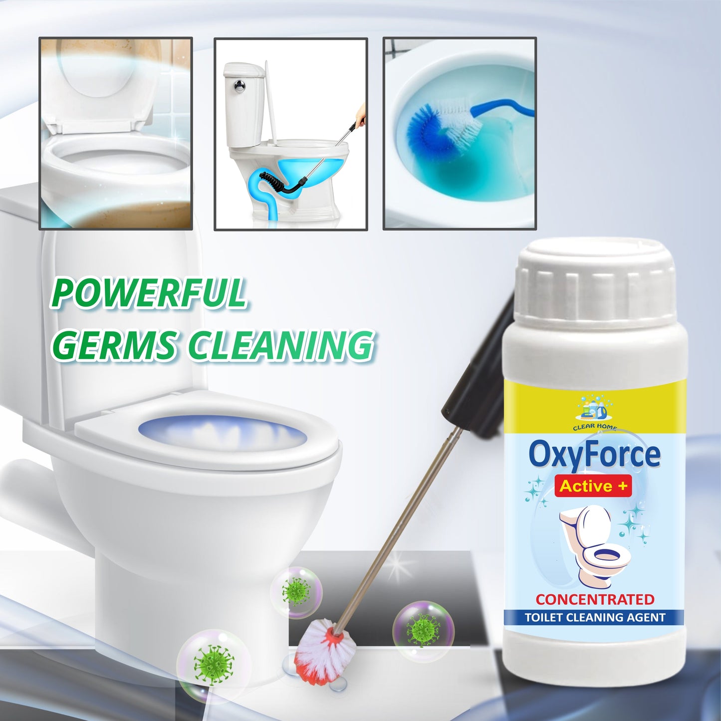 OxyForce Active+ Concentrated Toilet Cleaning Agent [ Pack of 3 ]