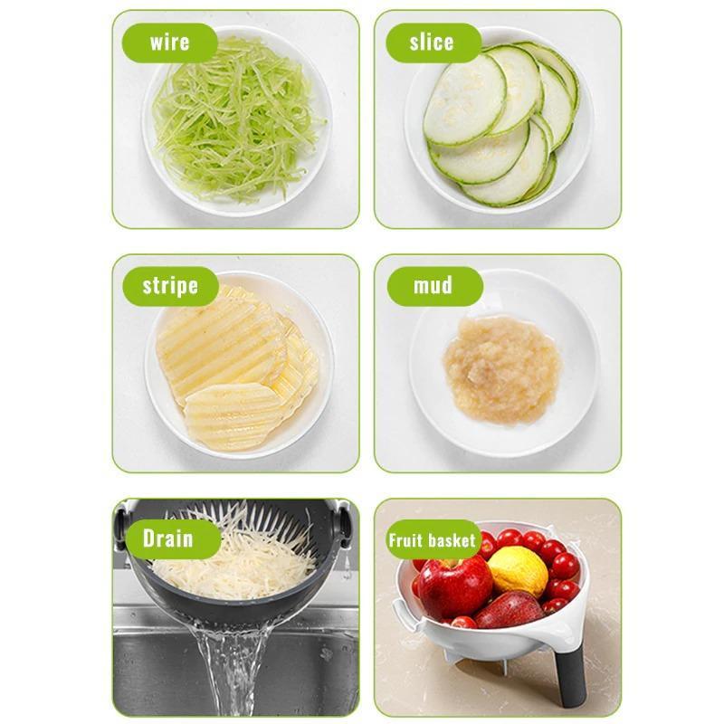 9 in 1 Smart Vegetable Cutter with Drain Basket